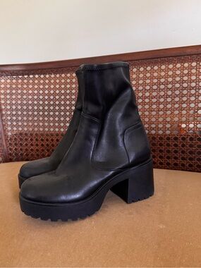 Call It Spring Black Platform Block Heel Ankle Boots